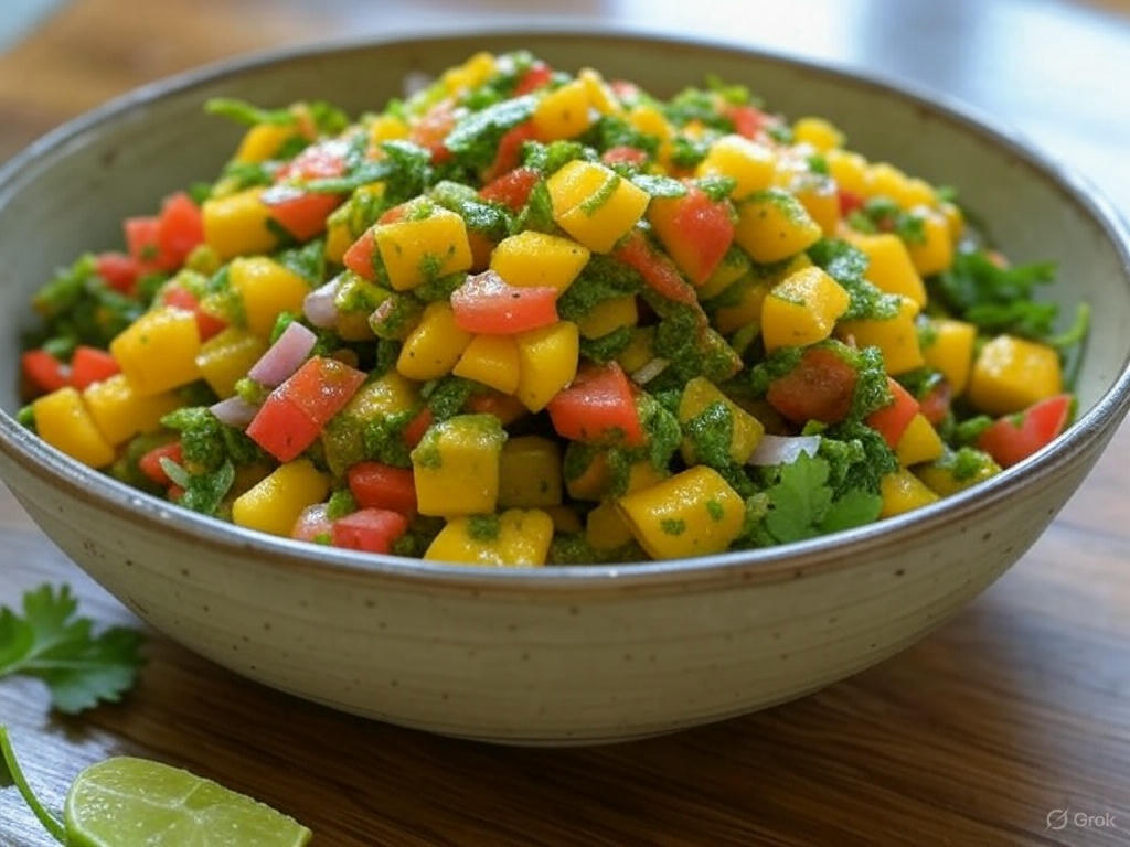 Green Curry Chimichurri Mango Salsa