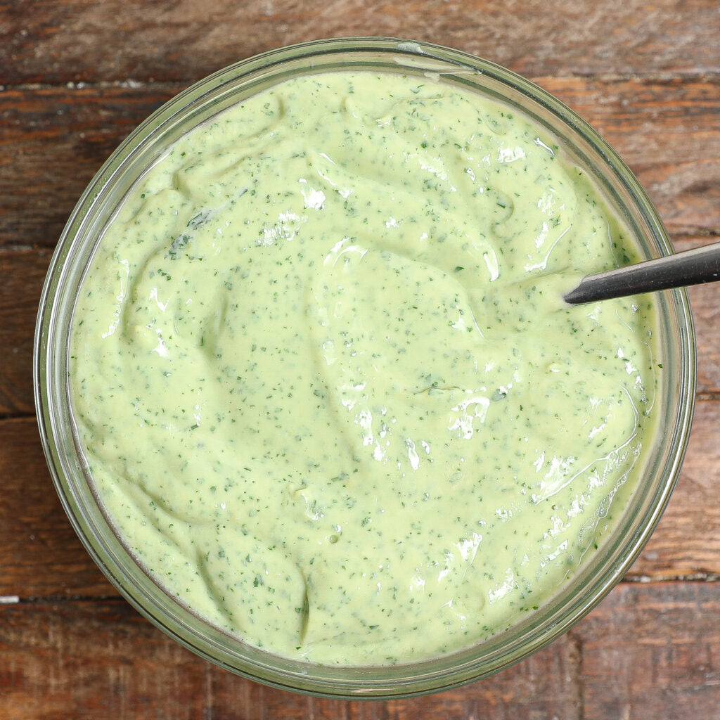 Green Curry Chimichurri Crema (for Tacos & Dipping)