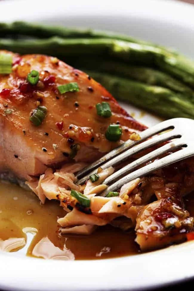 Gluten Free Passion Fruit Sweet Chili Glazed Salmon