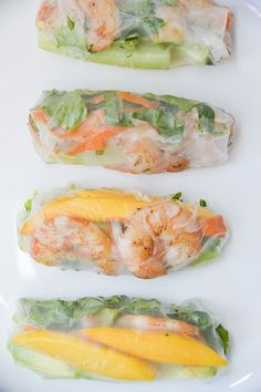 Chin Dribblin' Mango Shrimp Spring Rolls