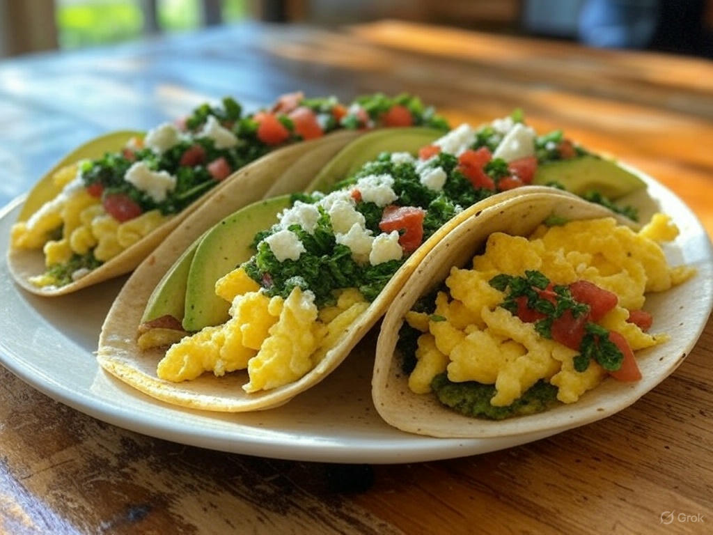 Green Curry Chimichurri Breakfast Tacos