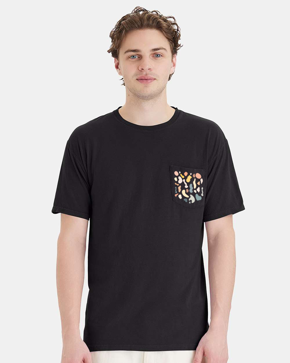 Uni-sex Black Pocket Tee